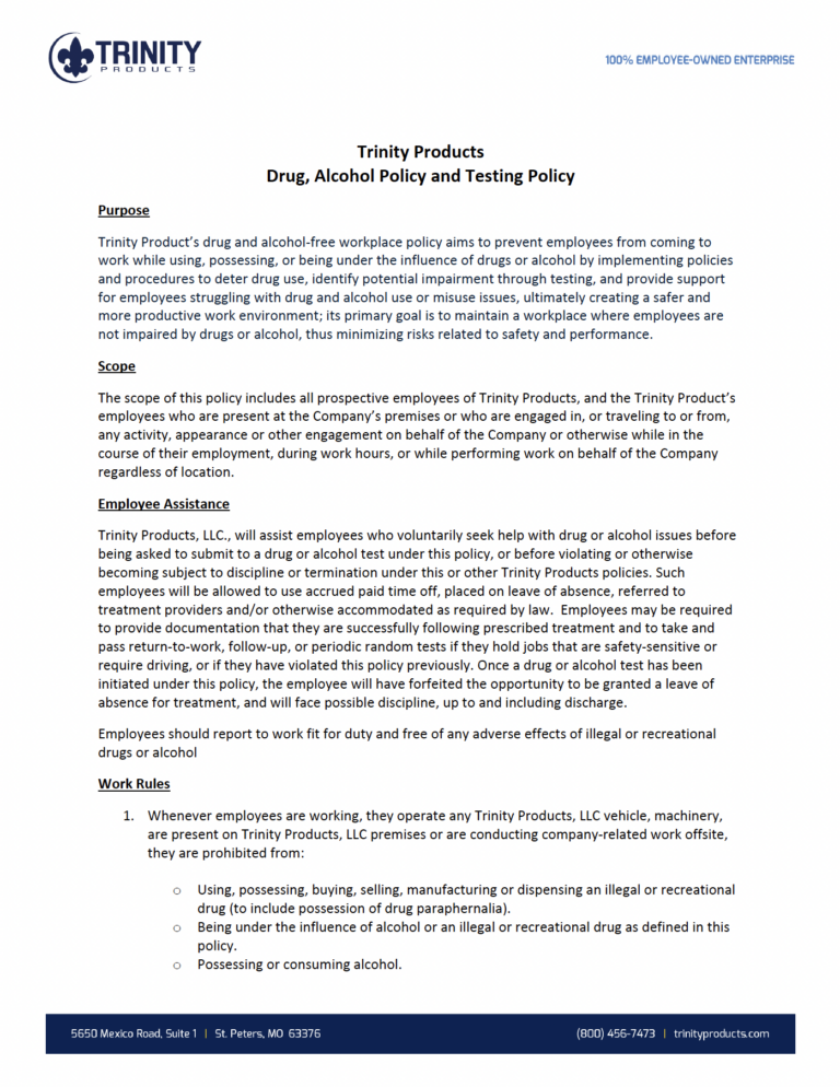 Drug Testing Policy 2026