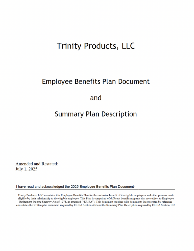 Employee Benefits Plan Document and Summary Plan Description